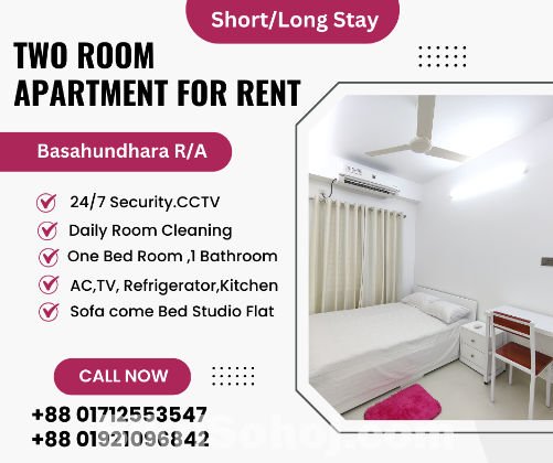 Two Room Furnished Apartments For Rent In Bashundhara R/A